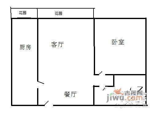 富力城2室1厅1卫105㎡户型图