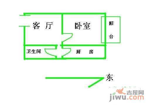 康家园小区1室1厅1卫110㎡户型图