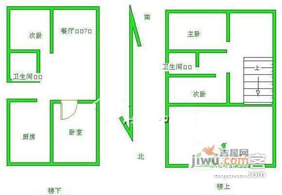 康家园小区3室2厅2卫117㎡户型图