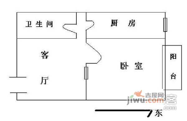 康家园小区1室1厅1卫110㎡户型图