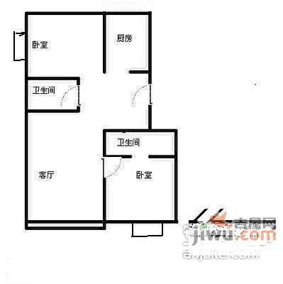 乐府江南2室1厅1卫110㎡户型图