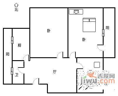 乐府江南2室2厅1卫78㎡户型图