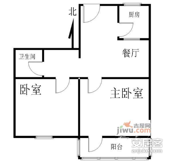 蓝堡国际公寓2室1厅1卫115㎡户型图