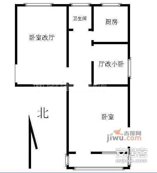 蓝堡国际公寓2室1厅1卫115㎡户型图