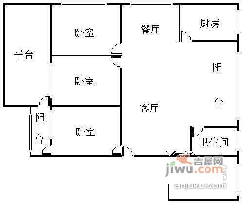 蓝堡国际公寓3室2厅2卫207㎡户型图