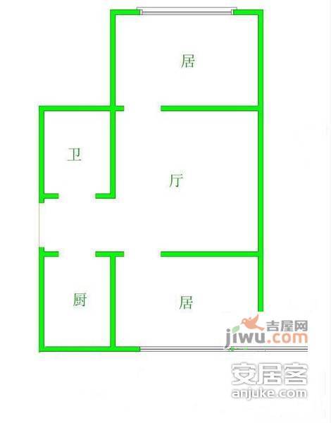 蓝堡国际公寓2室1厅1卫115㎡户型图