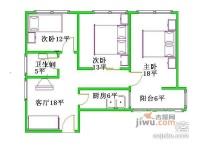 安慧里3室1厅1卫87㎡户型图