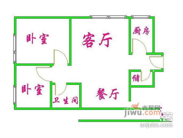 首创爱这城2室1厅1卫139㎡户型图