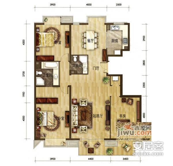 首创爱这城3室2厅2卫户型图