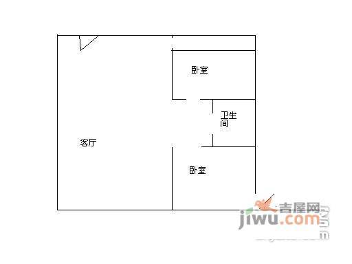 三环新城2室1厅1卫104㎡户型图