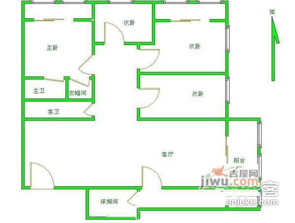 紫竹花园4室2厅2卫234㎡户型图