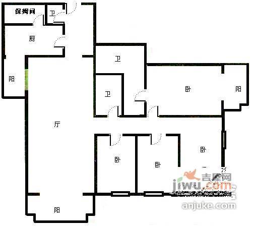 紫竹花园4室2厅3卫244㎡户型图