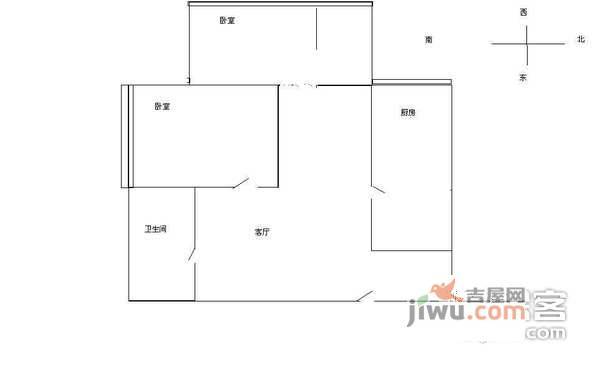 紫竹花园2室2厅1卫192㎡户型图