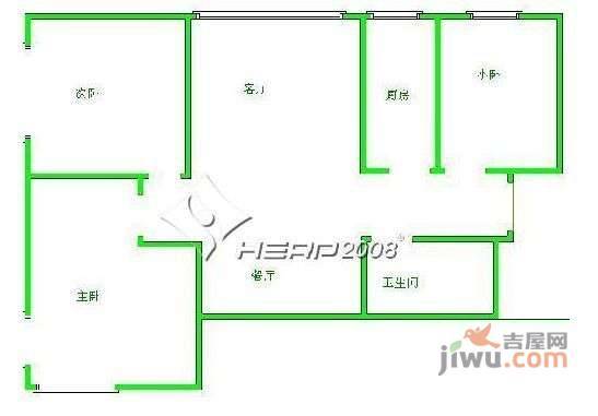 南湖东园3室2厅1卫110㎡户型图