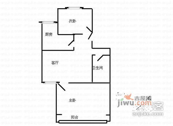 南湖东园2室1厅1卫123㎡户型图