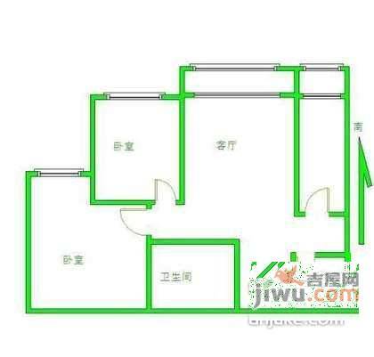 南湖东园2室2厅1卫100㎡户型图