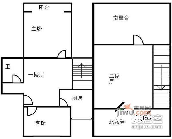 南湖东园4室2厅1卫100㎡户型图