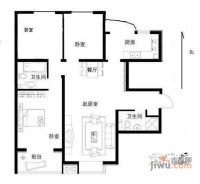莱圳家园3室2厅2卫148㎡户型图