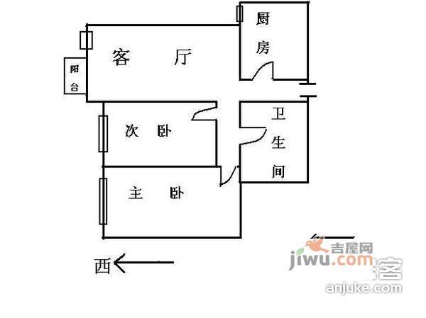 甘露园1号院2室1厅1卫118㎡户型图