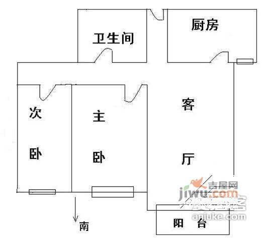 甘露园1号院2室1厅1卫118㎡户型图