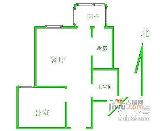 甘露园1号院1室1厅1卫70㎡户型图