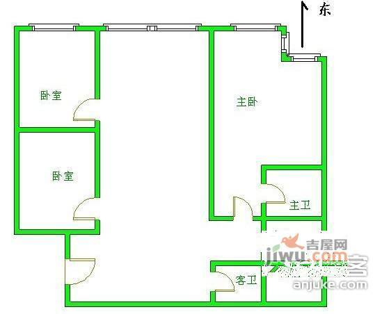 甘露园1号院2室1厅2卫115㎡户型图