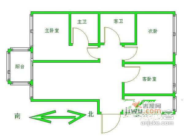 甘露园1号院3室1厅2卫141㎡户型图