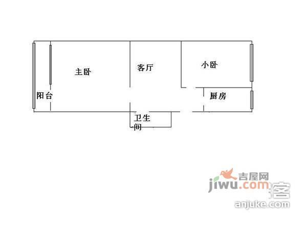 西坝河东里2室1厅1卫105㎡户型图