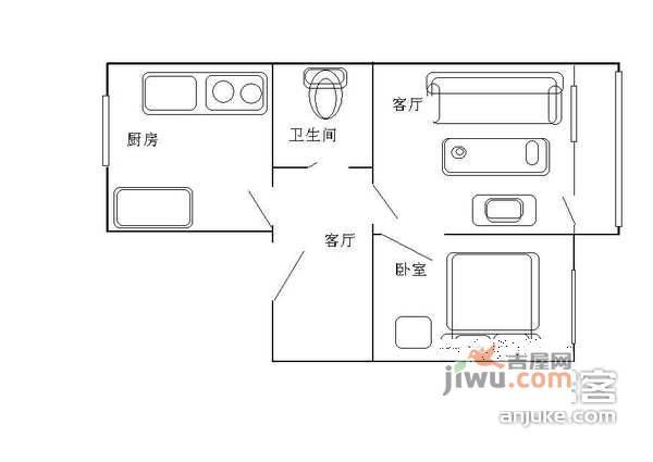 光熙家园1室1厅1卫户型图