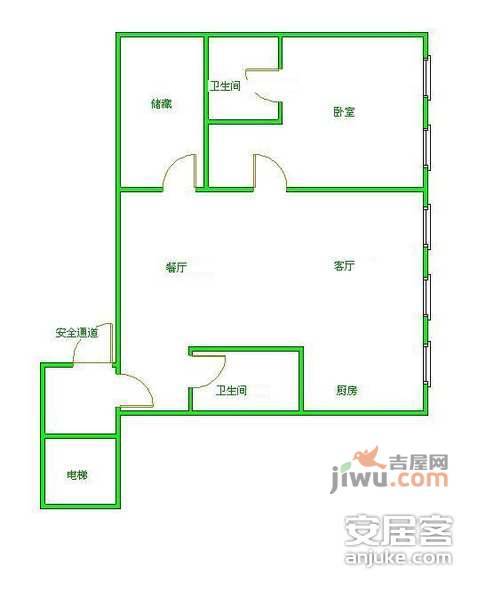 上第moma1室2厅2卫105㎡户型图