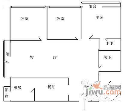 光熙门北里3室2厅1卫92㎡户型图