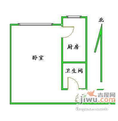 龙泽苑西区1室0厅1卫48㎡户型图