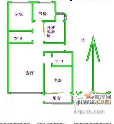 龙泽苑西区3室1厅2卫154㎡户型图