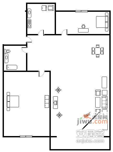 龙泽苑西区3室1厅1卫139㎡户型图