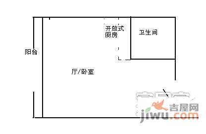 花市枣苑1室0厅1卫55㎡户型图