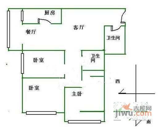 安慧北里逸园3室1厅1卫147㎡户型图