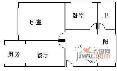 安慧北里逸园2室1厅1卫110㎡户型图