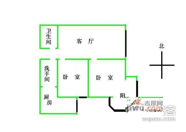 晨光家园2室2厅1卫80㎡户型图