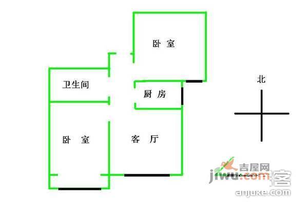 晨光家园2室1厅1卫88㎡户型图