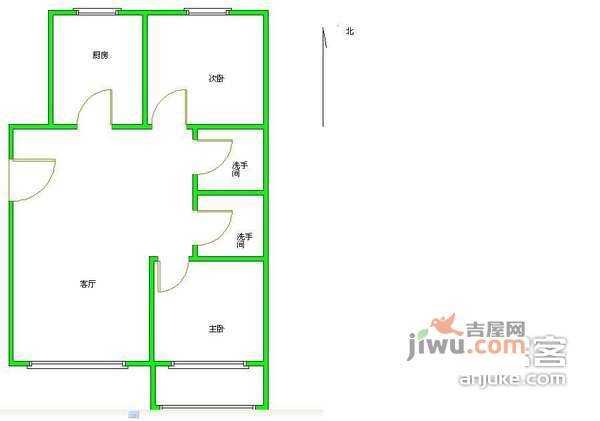 万象新天家园2室1厅1卫110㎡户型图