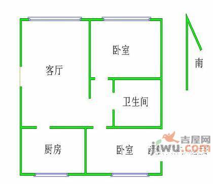 万象新天家园2室1厅1卫110㎡户型图