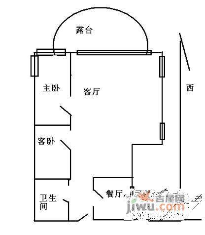 万象新天家园2室2厅1卫96㎡户型图