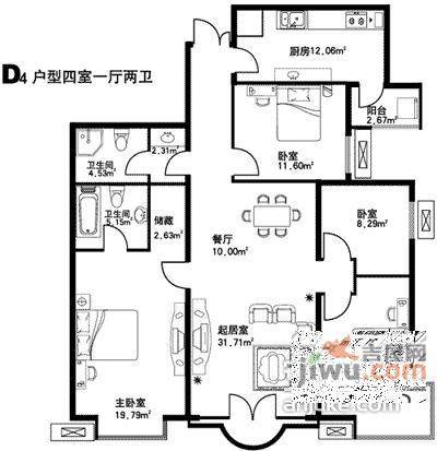 阳光丽景4室1厅2卫678㎡户型图