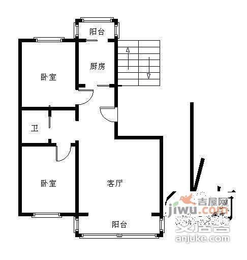 流星花园2室1厅1卫180㎡户型图