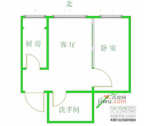 流星花园1室1厅1卫90㎡户型图