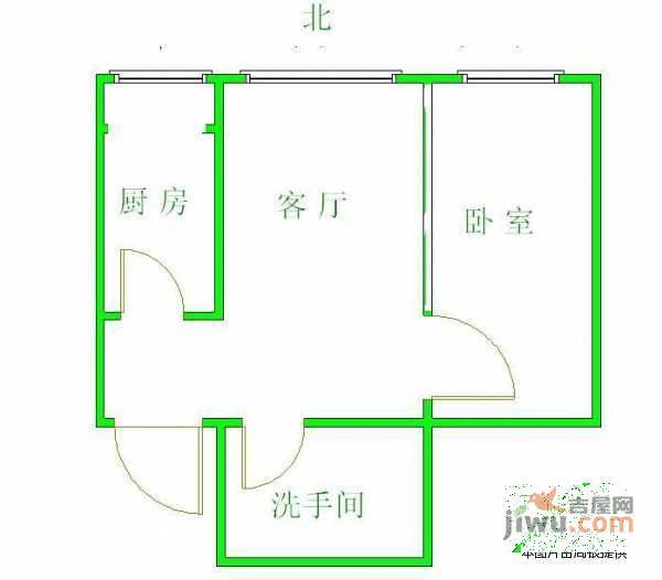 流星花园1室1厅1卫90㎡户型图