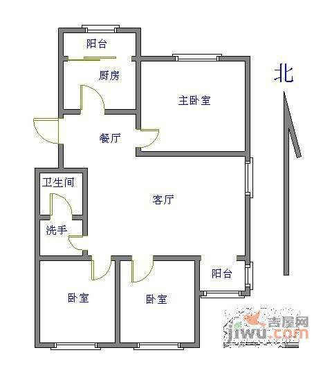 云趣园3室2厅1卫120㎡户型图