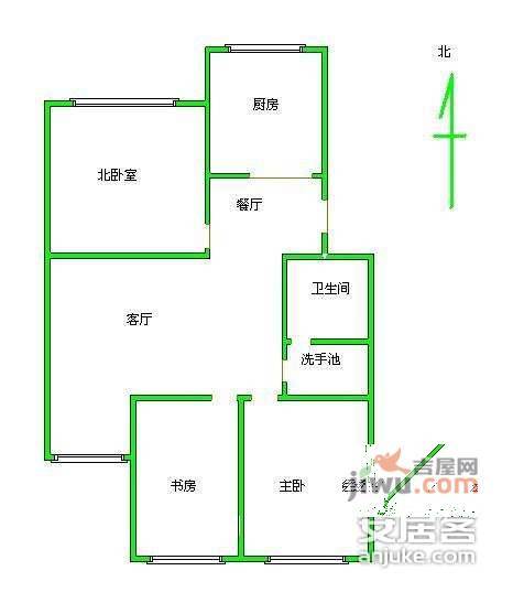 云趣园3室1厅1卫144㎡户型图