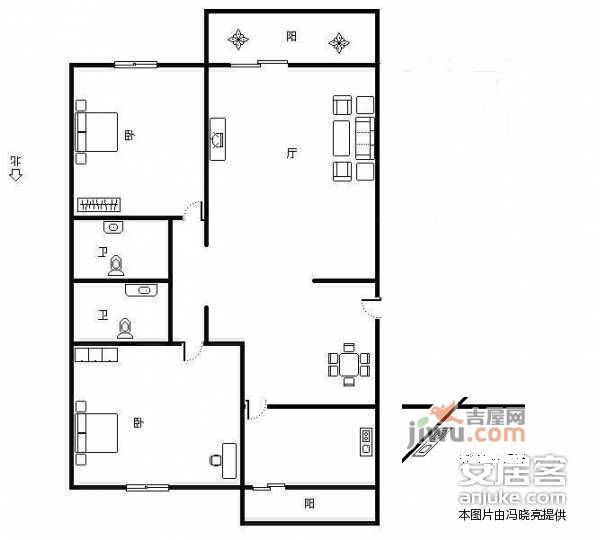 云趣园2室1厅1卫户型图