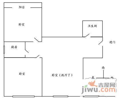 安贞西里3室1厅1卫78㎡户型图